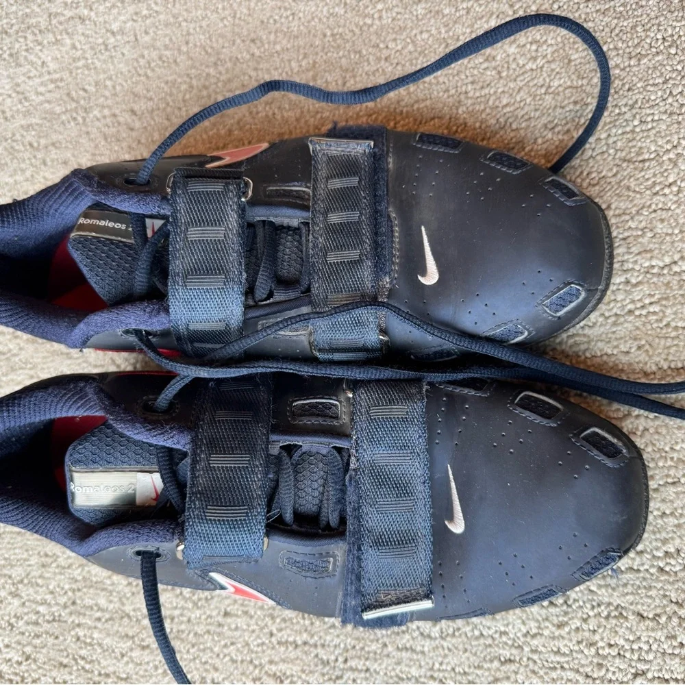 Nike Romaleos 2 Obsidian Blue Red Weightlifting Shoes - Picture 5 of 6